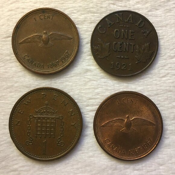 1974 UK Great Britain Queen Elizabeth II New Penny Bronze Coin - Picture 3 of 4